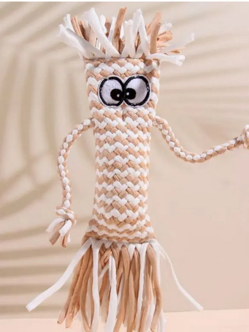 Bella Jaxony Soft Brown Fringed Squeaky Funny Character Three Toy Gift Packaged